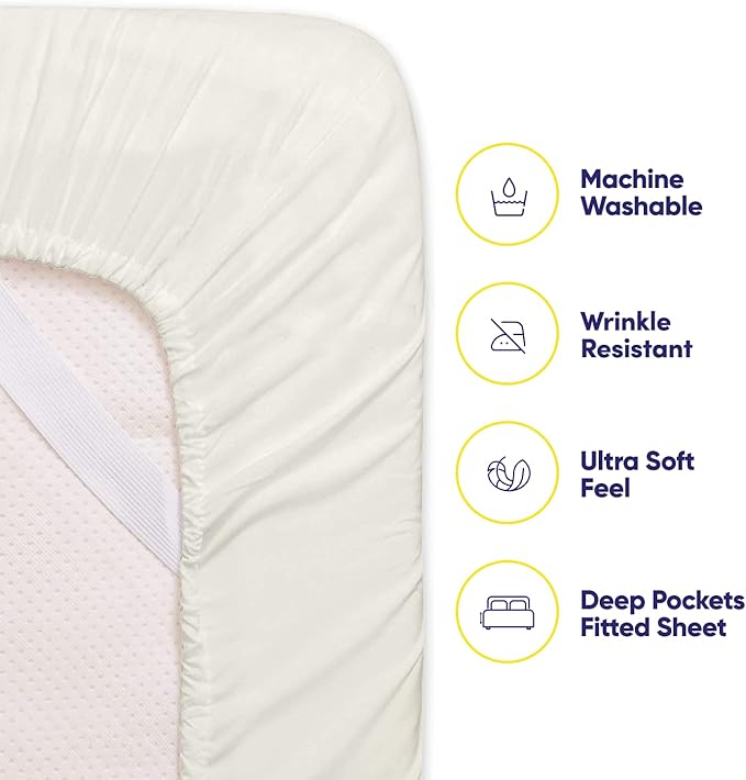 Sweet Home Collection 6 Piece 1500 Supreme Collection Brushed Microfiber Deep Pocket Sheet Set-2 Extra Pillow Cases, Great Value, Rv Short Queen, Ivory