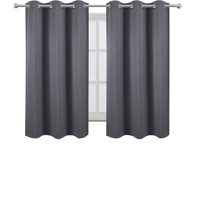 Blackout Curtains 40 x 63 inch/Grey Curtains Set of 2 Panels/Thermal Insulated - Image 2