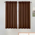 SpaceDresser Basic Rod Pocket Sheer Voile Window Curtain Panels Brown 1 Pair 2 by SpaceDresser