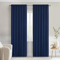 MIULEE Navy Blue Back Tab Blackout Curtains 52x72 Inches Long 2 Panels Set | by MIULEE