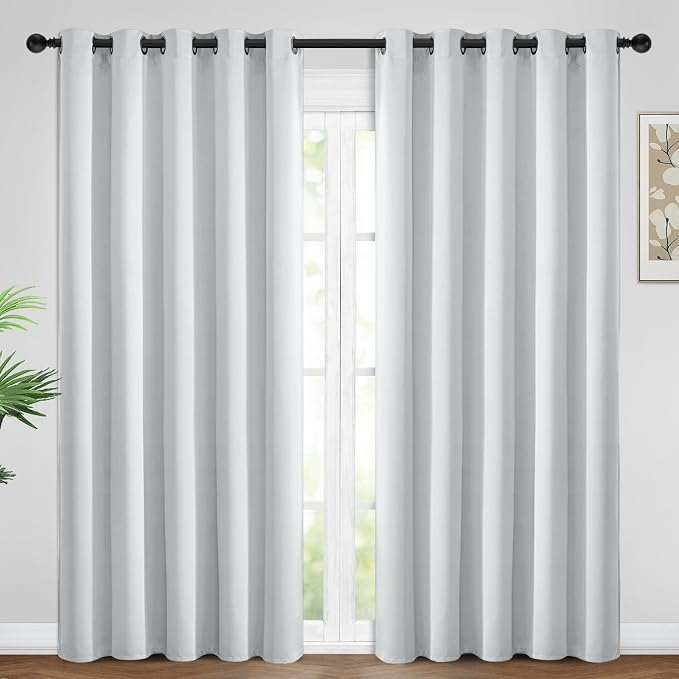 Yakamok Room Darkening Curtains 62x84 inch Greyish White-Living Room | 2 panels by Yakamok