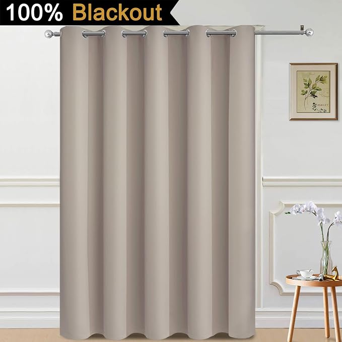 Yakamok Natural 100% Blackout Patio Door Curtain Panels W70 x L84, 1 Panel | - Image 2