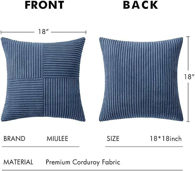 MIULEE Dusty Blue Decorative Throw Pillow Covers - Image 7