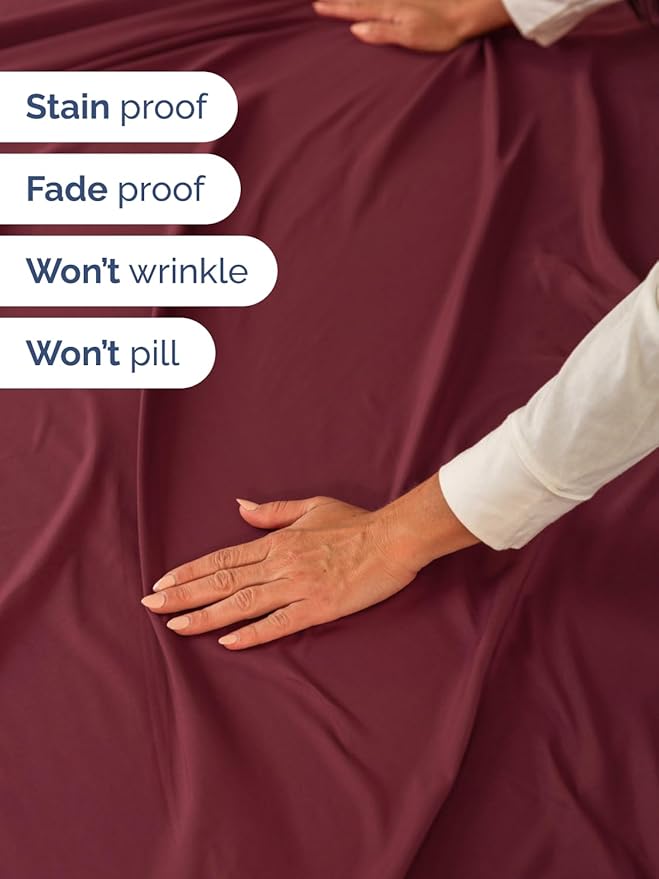 Extra Deep King Sheet Set - 6 Piece Breathable & Cooling Sheets - Hotel Luxury Bed Sheets Set - Easy & Secure Fit - Soft, Wrinkle Free & Comfy Sheets Set - Burgundy Sheet Set with Extra Deep Pockets
