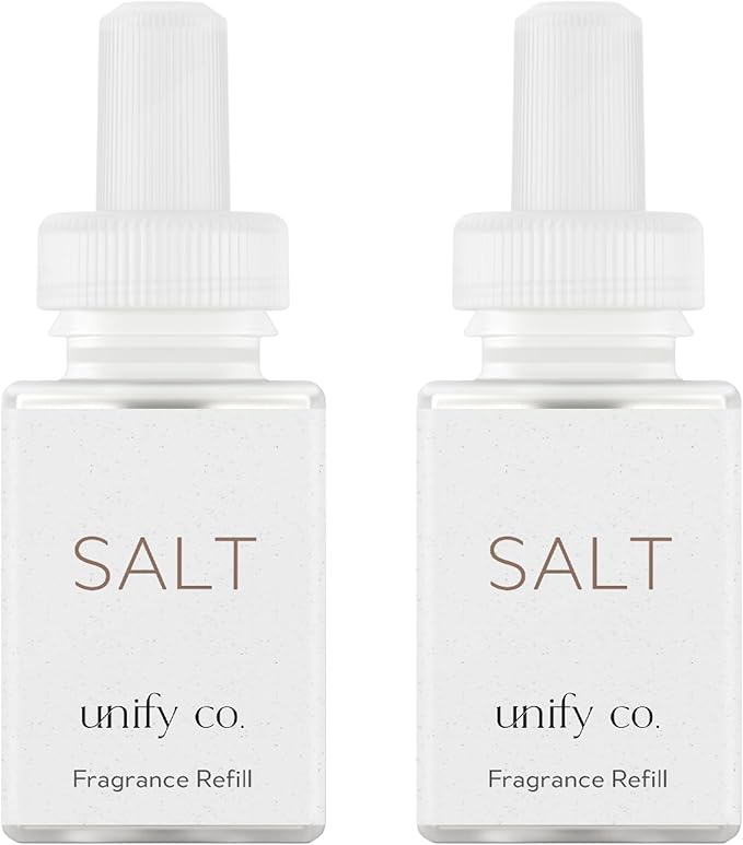 Pura & Unify Co. Home Scent Refill - Smart Air Diffuser - Up to 120-Hours of Luxury Fragrance per Refill - Home Essential - Clean & Safe Diffuser Fragrance - 2 Pack, Salt
