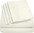 Sweet Home Collection 6 Piece 1500 Supreme Collection Brushed Microfiber Deep Pocket Sheet Set-2 Extra Pillow Cases, Great Value, Rv Short Queen, Ivory