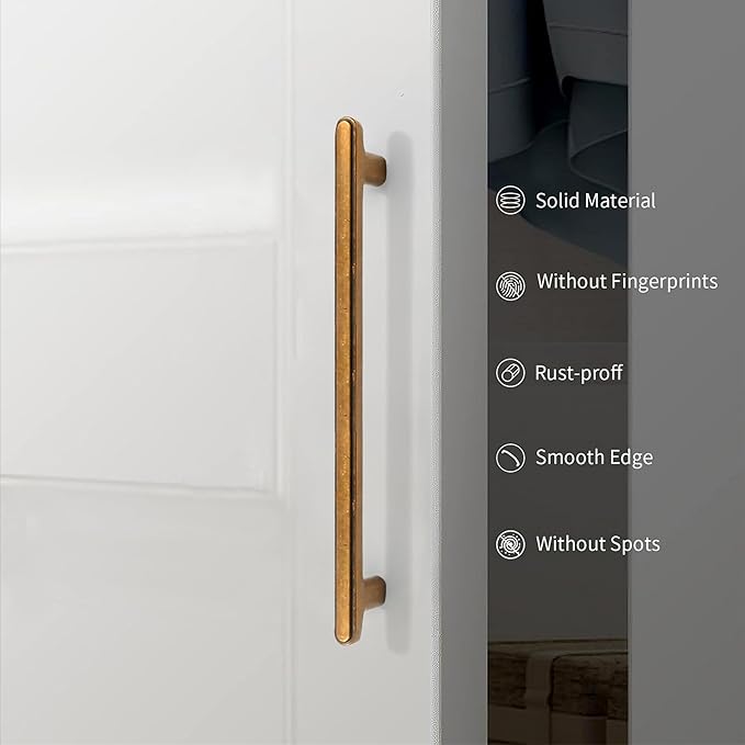 10 Pack 5 Inch(128mm) Kitchen Cabinet Handles Antique Brass Cabinet Pulls Vintage Retro Kitchen Cabinet Hardware Drawer Pulls for Cupboard Wardrobe