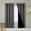 Yakamok Dark Grey 100% Blackout Curtains 63 Inches Long 52" Wide 2 Panels | by Yakamok