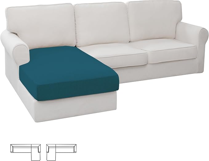 Easy-Going Stretch 1 Piece Chaise Lounge Cushion Slipcover | Sectional Couch by Easy-Going
