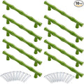 10pcs Cabinet Handles Hole Centers 3-3/4",Bamboo Shape Kitchen Cupboard Dresser Closet Drawer Door Pulls Green