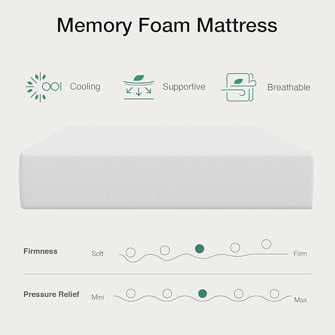 Novilla 12 Inch Queen Mattress in a Box, Gel Memory Foam Queen Size Bed Mattress for Cooling Night Sleep, Comfort Sleep & Pressure Relief, CertiPUR-US Certified