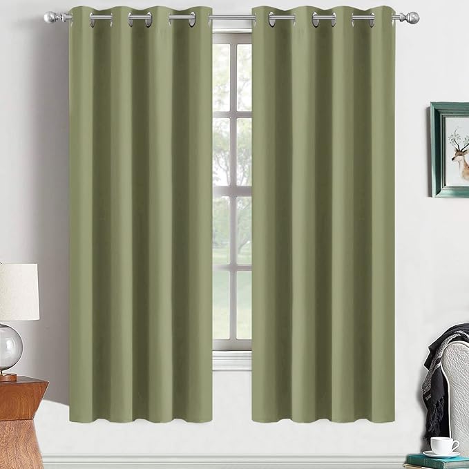 Yakamok Room Darkening Curtains 52x63 inch Length Sage Green-Living Room | 2 by Yakamok