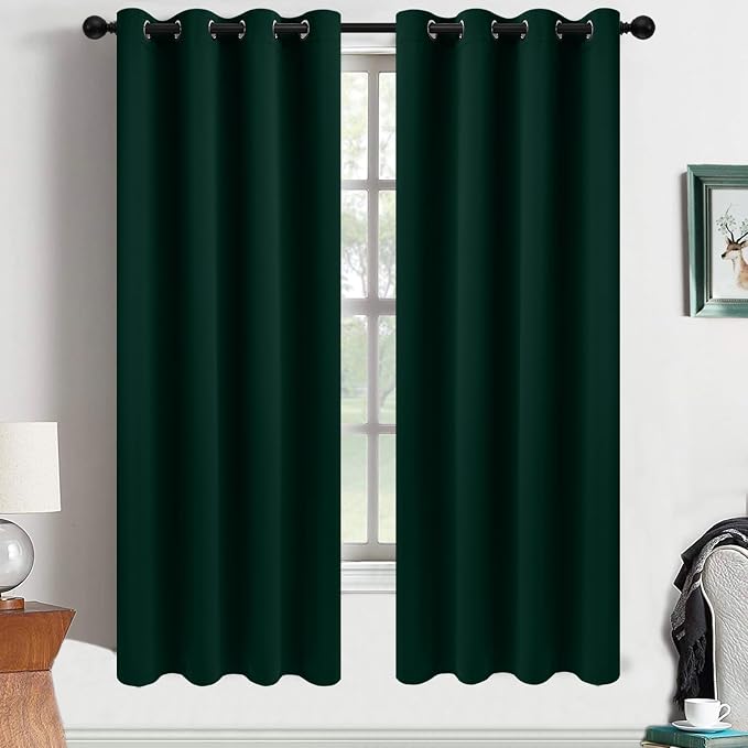 Yakamok Room Darkening Curtains 52x63 inch Pine Tree Green-Living Room | 2 by Yakamok