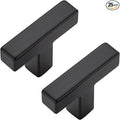 25 Pack Matte Black Cabinet Knobs - Kitchen Cabinet Knobs Black Cabinet Pulls for Kitchen Cabinet Drawer Stainless Steel Dresser Knobs for Cabinet Hardware 2in Length Single Hole Square
