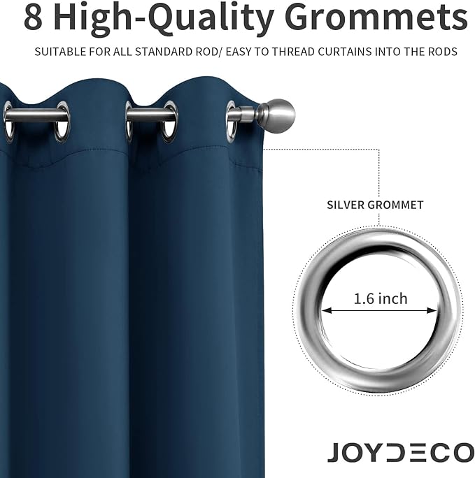 Joydeco Blackout Curtains 120 Inch Length 2 Panels Set, Thermal Insulated Long - Image 2
