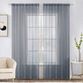 MIULEE 2 Panels Sheer Curtains for Living Room 54X84 Inch Dark Grey | Window by MIULEE