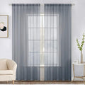 MIULEE 2 Panels Sheer Curtains for Living Room 54X108 Inch Dark Grey | Window by MIULEE