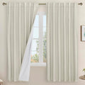 Stone 100% Blackout Linen Curtains 72 Inch by LAMIT