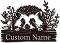 Custom Hedgehog Metal Sign, Personalized Hedgehog Metal Wall Art,Hedgehog Lovers Gift Metal Kid Room Decor,Personalized Hedgehog Lover Name Sign,Kid Nursery Decoration (Hedgehog A)