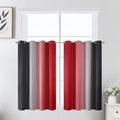 Red and Black Ombre Blackout Bedroom Curtains 36 Inch Long | Room Darkening by ESTELARTEXTILER
