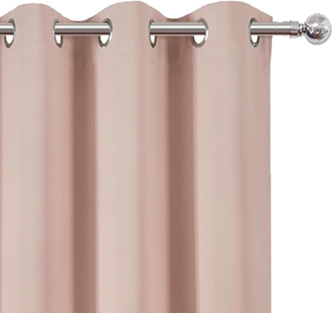 Blush Thermal Blackout Curtains/38 x 84 Inch/Set of 2 Panels Room Darkening - Image 6