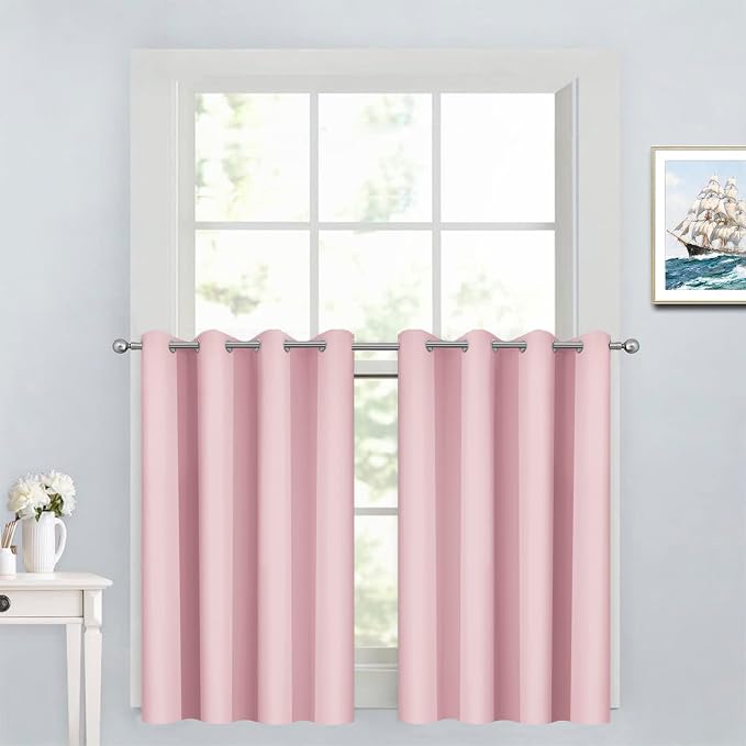Yakamok Pink Room Darkening Window Curtains 52x36 Inch by Yakamok