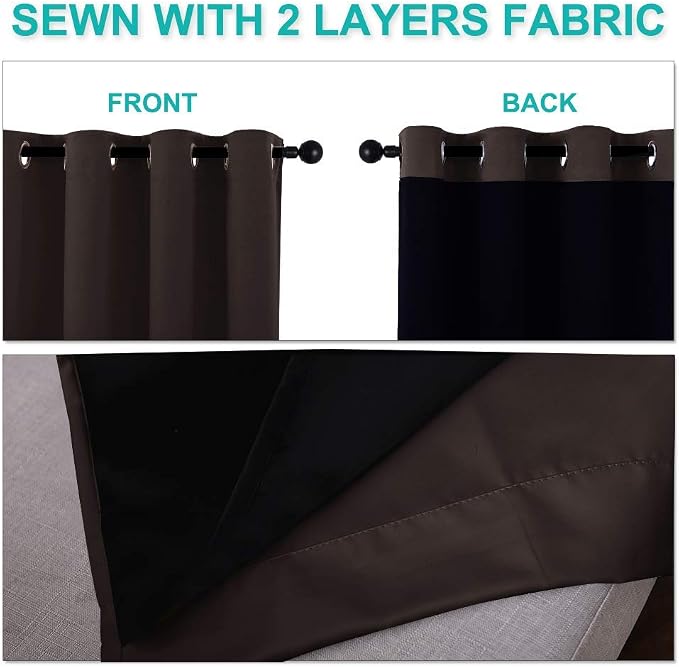 NICETOWN Full Shading Curtains for Windows, 62 inches W x 95 inches L, Super - Image 6