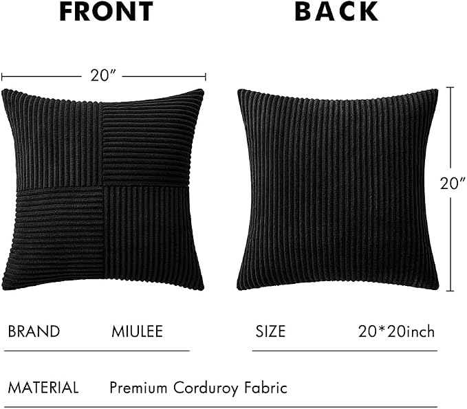 MIULEE Black Decorative Throw Pillow Covers - Image 7