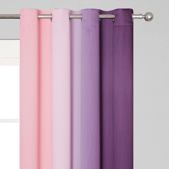 Pink and Purple Ombre Blackout Curtains - Image 4