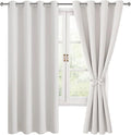 Blackout Curtains for Bedroom, 52 x 63 Inches Length Ivory 2 Panels | Thermal by Hiasan