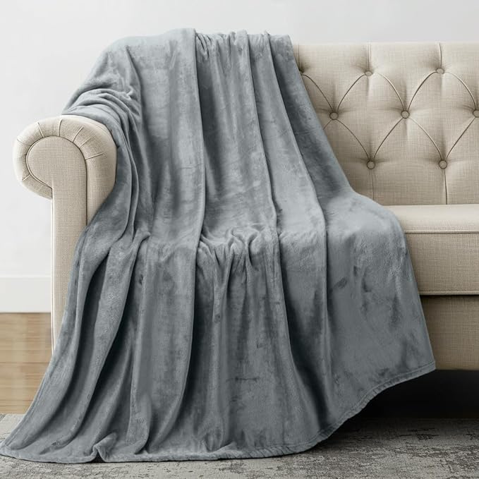 Utopia Bedding Soft Fleece Bed Blanket Throw Size Ash Grey | Microfiber Plush by UTOPIABEDDING