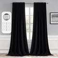 MIULEE Black Back Tab Blackout Curtains 52x98 Inch Length 2 Panels Set | Rod by MIULEE