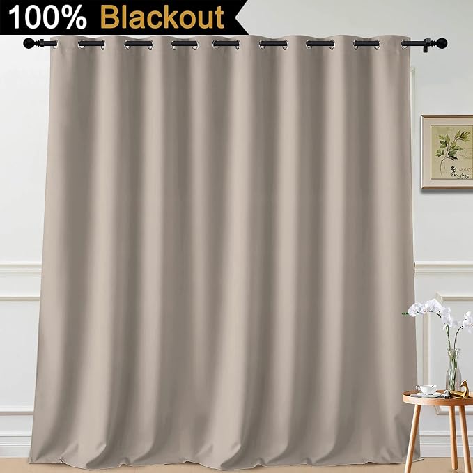 Yakamok Natural 100% Blackout Patio Door Curtain Panels W100 x L96, 1 Panel | - Image 2