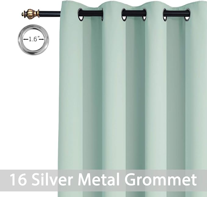 Yakamok Aqua Room Darkening Curtains 84 inch Sliding Door Drapes | 1 Extra-wide - Image 4