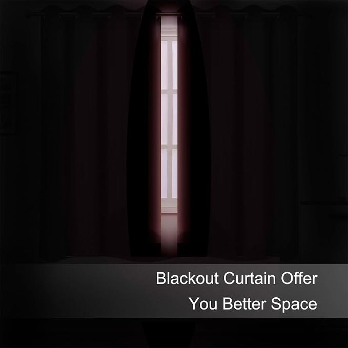 Coral Blackout Curtains 42 x 54 Inch Length Set of 2 Panels Grommet Bedroom - Image 3
