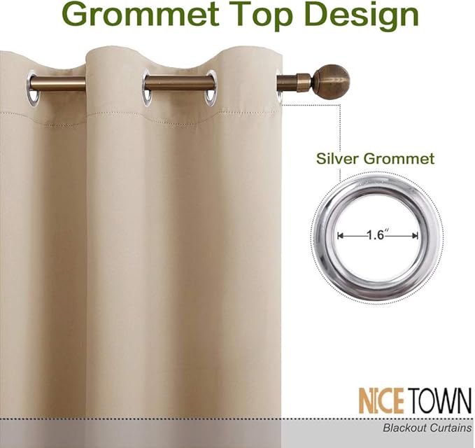 NICETOWN Room Divider Curtain Screen Partitions, Basement Hospital Medical Clinic Spa Lab Cubicle Curtain Divider Privacy Screen, Patio Door Curtain (Biscotti Beige, 1 Panel, 12.5ft Wide x 8ft Long)