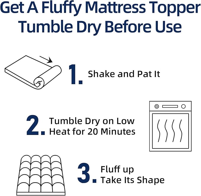 Mattress Topper Full for Back Pain, Extra Thick Mattress Pad Cover, Plush Pillow Top, Deep Elastic Pocket, Black