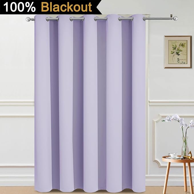 Yakamok Lilac 100% Blackout Patio Door Curtain Panels W70 x L84, 1 Panel | - Image 2