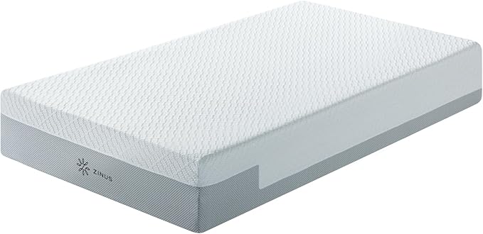 ZINUS 12 Inch QUADCOOL Memory Foam Mattress, Twin, Cool to Touch Soft Knit Cover, Cooling Gel Infusion, CertiPUR US Certified