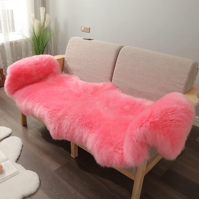 LLB Genuine Sheepskin Area Rug Wool Rug Fur Carpet Fluffy Shaggy Fur Rug by LLB