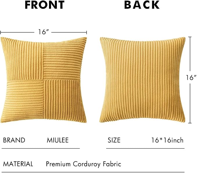 MIULEE Golden Mustard Decorative Throw Pillow Covers - Image 6