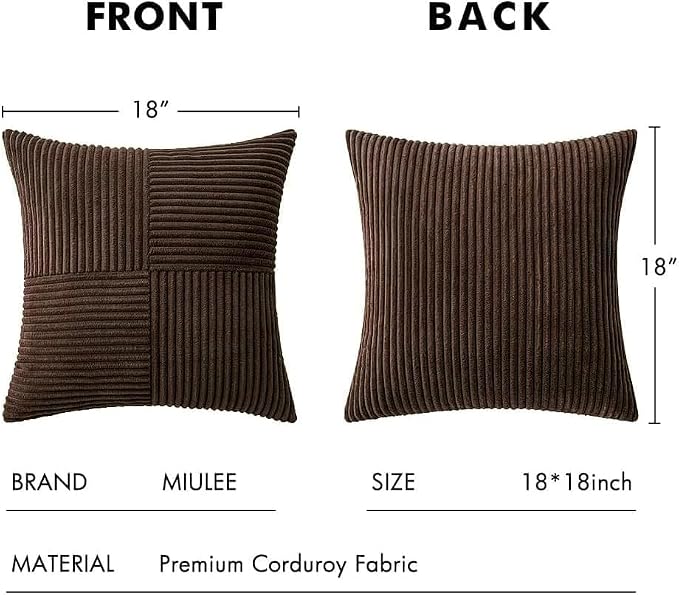 MIULEE Dark Brown Decorative Throw Pillow Covers - Image 7