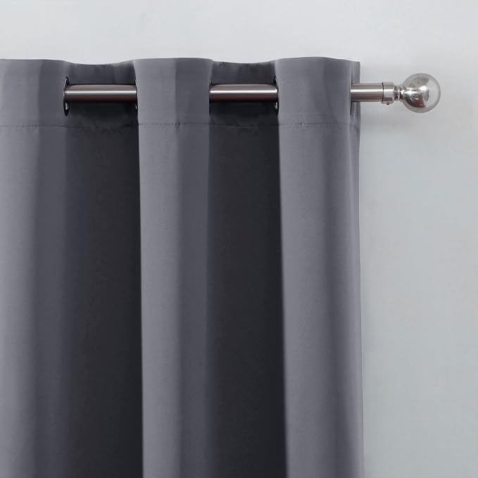 Grey Blackout Curtains 42 x 72 Inch Length/Set of 2 Curtain Panels/Thermal - Image 7