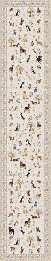 Beige Floral Hallway Runner Rug 2x10 - Image 6