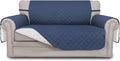 Easy-Going Reversible Couch Cover, 2 Cushion Sofa, Dark Blue/Ivory | Loveseat by Easy-Going