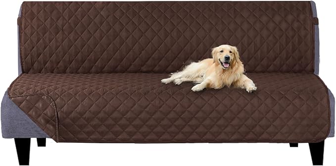U-NICE HOME Futon Sofa Covers 68''Armless Couch Cover, Chocolate | Washable by U-NICEHOME