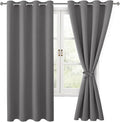 Blackout Curtains for Bedroom, 52 x 63 Inches Length, Light Grey | Thermal by Hiasan