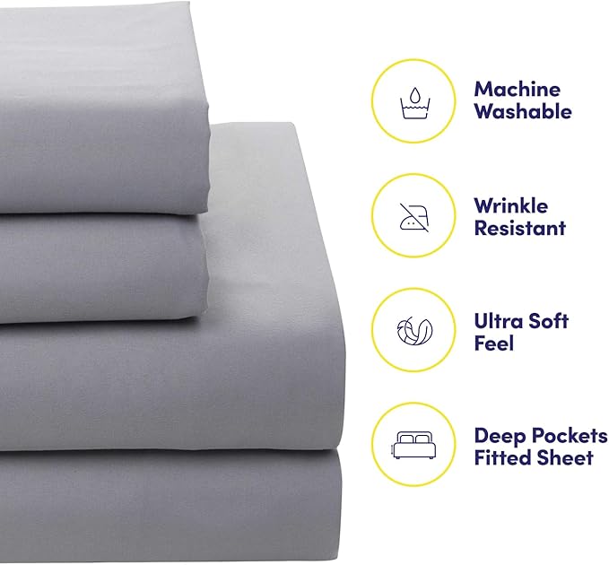 Sweet Home Collection 5 Piece Comforter Set Bag Solid Color All Season Soft Down Alternative Blanket & Luxurious Microfiber Bed Sheets, Tulsa, Twin