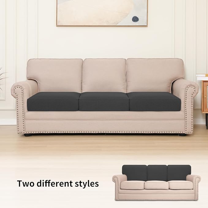 Easy-Going Stretch 3 Pieces Oversized Couch Cushion Cover - Image 2