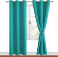 Blackout Curtains for Bedroom, Peacock Teal, 38 x 84 Inch, 2 Panels | Thermal by Hiasan